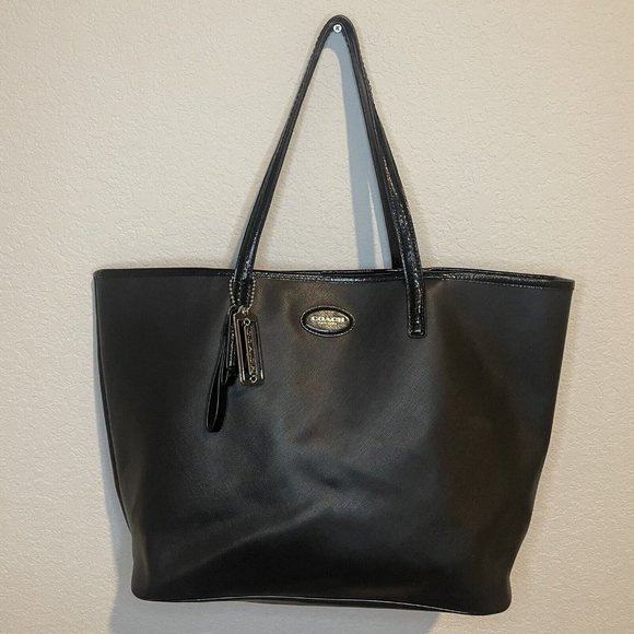 Coach Handbags - Coach Handbag Tote Metro Leather F31326 Black Saffiano Leather Size XL